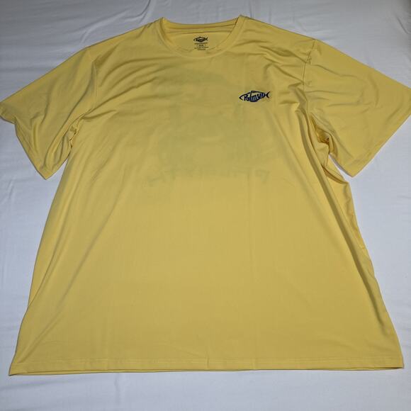 Palmyth Mens Yellow Performance T-Shirt XXXL Crab Beer Graphic Back Beach NWOT - Picture 1 of 7